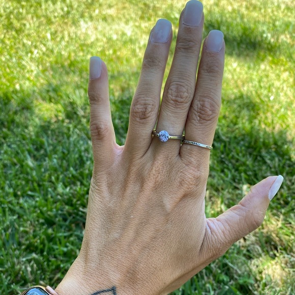 Vintage Silver Cathedral Solitaire Gemstone Ring - Picture 5 of 7